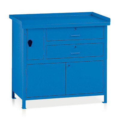 BL353B Banco lamiera monoblocco mm 1000x670x900h. Blu