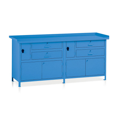 BL350B Banco lamiera monoblocco mm 2000x670x900h. Blu