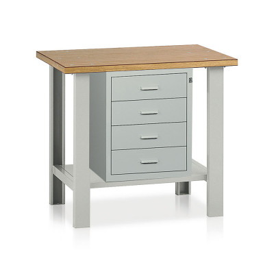 Banco legno 1 cassettiera mm 1000x750x900h. Grigio