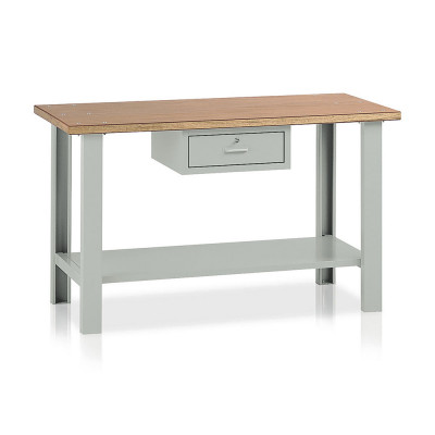 Banco legno 1 cassetto mm 1500x750x900h. Grigio