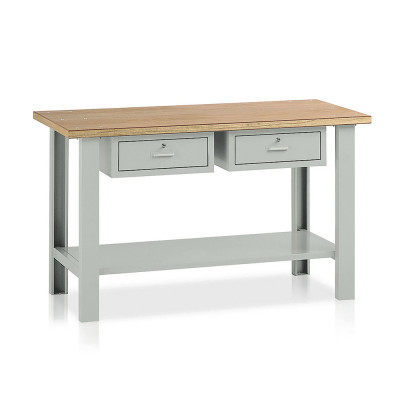 Banco legno 2 cassetti mm 1500x750x900h. Grigio