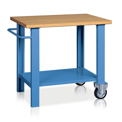 Banco legno 2 ruote mm 1000x750x900h. Blu
