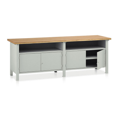 Banco legno 2 vani mm 2500x750x900h. Grigio