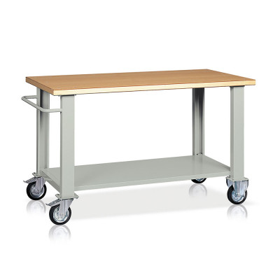 Banco legno 4 ruote mm 1500x750x900h. Grigio