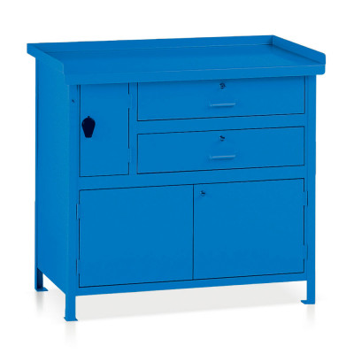 Work bench with 2 drawers mm. 1000Lx670Dx900H. Blue.