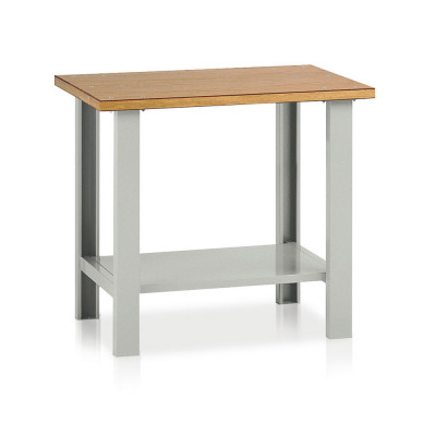 BT33307 Bench with wooden top mm. 1000Lx750Dx900H. Grey.