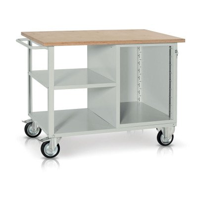Bench with birch top and 1 drawer unit to be equipped mm. 1200Lx750Dx940H. Grey