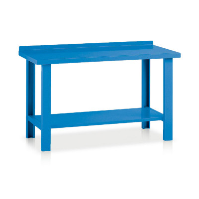 Bench with top in sheet metal mm. 1500Lx750Dx885H. Blue.