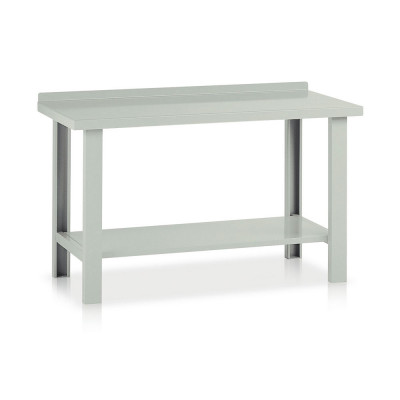 Bench with top in sheet metal mm. 1500Lx750Dx885H. Grey.