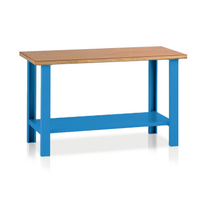 Bench with wooden top mm. 1500Lx750Dx900H. Blue.