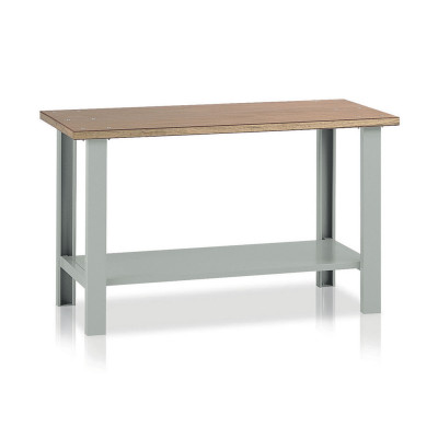 BT35207 Bench with wooden top mm. 1500Lx750Dx900H. Grey.
