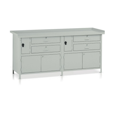 BL350 Workbench with 4 drawers mm. 2000Lx670Dx900H. Grey.