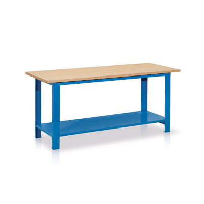 Bench with wooden top mm. 2000Lx750Dx880H. Blue.