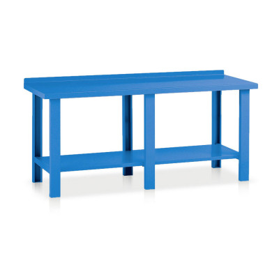 BL35907B Bench with top in sheet metal mm. 2000Lx750Dx885H. Blue.