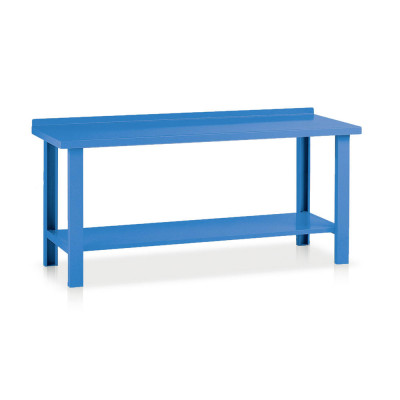 Bench with top in sheet metal mm. 2000Lx750Dx885H. Blue.