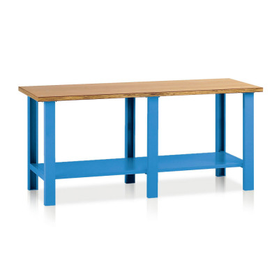 Bench with wooden top mm. 2000Lx750Dx900H. Blue.