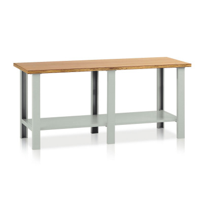 BT35707 Bench with wooden top mm. 2000Lx750Dx900H. Grey.