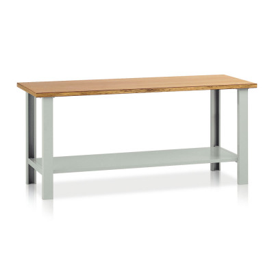 BT42107 Bench with wooden top mm. 2000Lx750Dx900H. Grey.