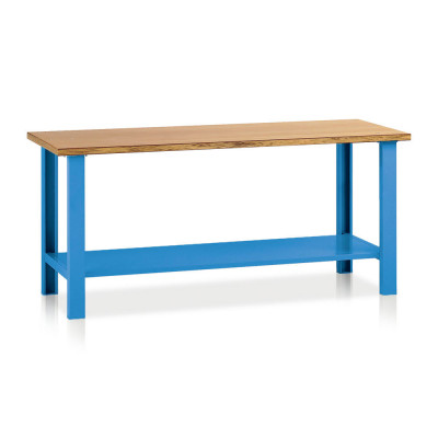 BT42107B Bench with wooden top mm. 2000Lx750Dx990H. Blue.