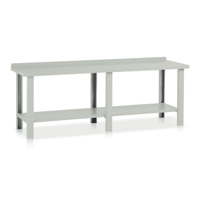 BL34707 Bench with top in sheet metal mm. 2500Lx750Dx885H. Grey.