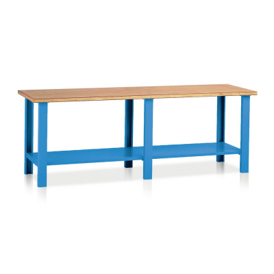 Bench with wooden top mm. 2500Lx750Dx900H. Blue.