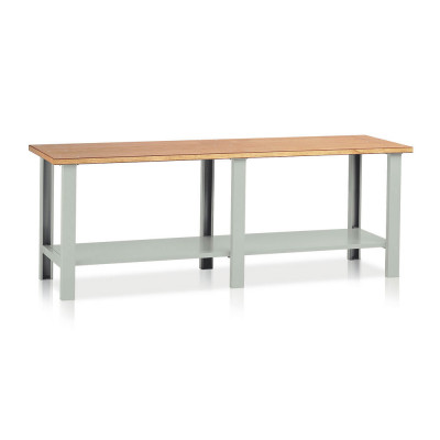 BT35807 Bench with wooden top mm. 2500Lx750Dx900H. Grey.