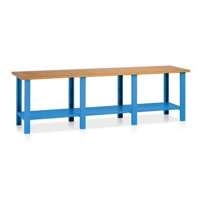 Bench with wooden top mm. 3000Lx750Dx900H. Blue.