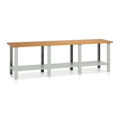 BT36507 Bench with wooden top mm. 3000Lx750Dx900H. Grey.