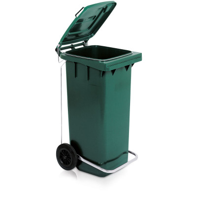 Bidone 120 lt. con ruote. Verde