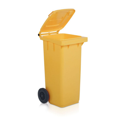 Bidone 240 lt. con ruote. Giallo