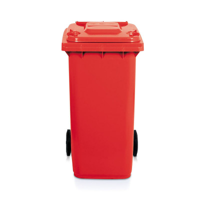 Bidone 240 lt. con ruote. Rosso