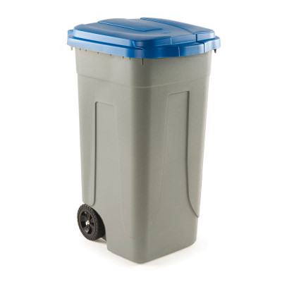 Grey bin blue lid mm. 490Lx540Dx850H.