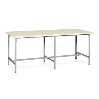 Table with laminate top and footrest mm. 2000Lx800Dx800H. Grey.