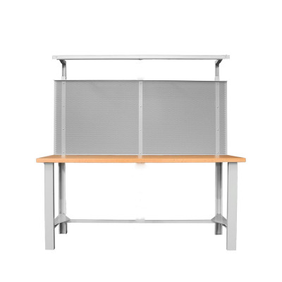 Banco con piano in legno, pannello portachiavi e lampada. Mm 1500x790x900/1980h