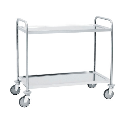 Stainless steel trolley 2 shelves mm. 1090Lx590Dx940H.