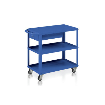Carrello 3 vasche di mm 800x450 e cassetto. Blu