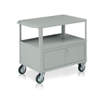 Trolley, 3 trays, 1 chest mm. 1040Lx600Dx865H. Grey.