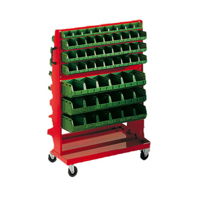 Trolley with 108 containers mm. 1010Lx690Dx1330H. Red.