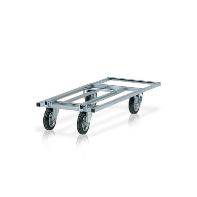 Folding handle trolley, open mm. 1030/1330Lx530Dx180/910H. Galvanised.