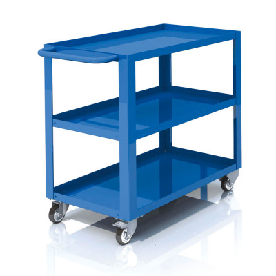 Welded trolley 3 trays mm. 1040Lx600Dx850H. Blue.