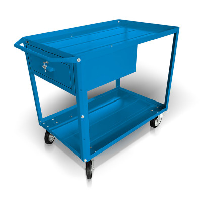 C560B Trolley 2 trays, 1 box mm. 1040Lx600Dx865H. Blue.