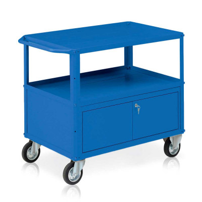 C562B Trolley, 3 trays, 1 chest mm. 1040Lx600Dx865H. Blue.