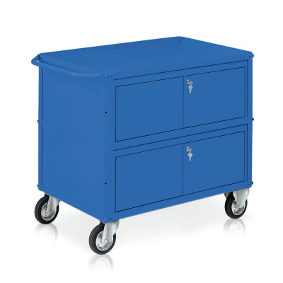 C566B Trolley, 3 trays, 2 chests mm. 1040Lx600Dx865H. Blue.