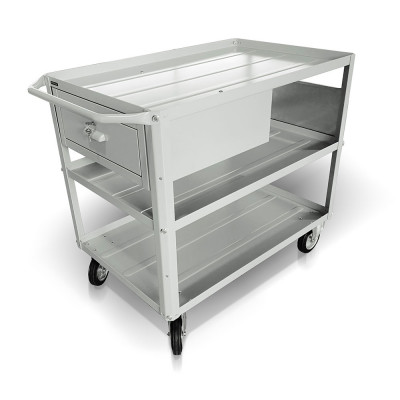 Trolley 3 trays, 1 drawer BL362 mm. 1040Lx600Dx865H. Grey.