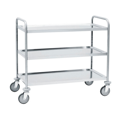 Stainless steel trolley 3 shelves mm. 1090Lx590Dx940H.