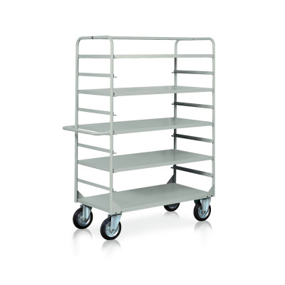 Trolley 4 removable shelves mm. 1320Lx660Dx1770H. Grey.