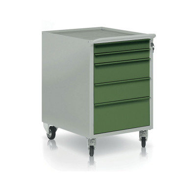 Tool trolley with 5 drawers mm. 550Lx740Dx840H. Grey/green.