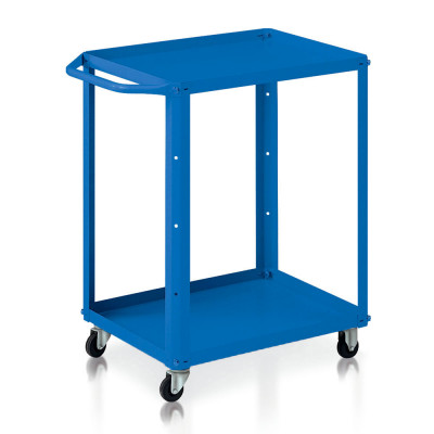 Trolley 2 trays mm. 710Lx450Dx780H. Blue.