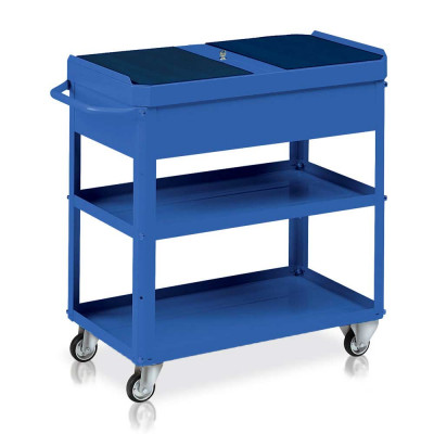 C010B Trolley 2 trays, tool cabinet mm. 920Lx478Dx875H. Blue.