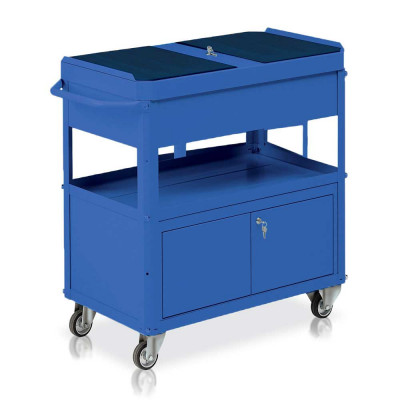 C556B Trolley 2 trays, tool cabinet, 1 chest mm. 920Lx478Dx875H. Blue.